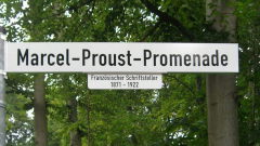 Straßenschild Marcel-Proust-Promenade. Foto: jvf.
