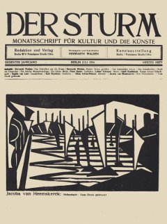 Titelblatt Der Sturm, Juli 1916 mit Holzschnitt von Jacoba van Heemskerck. Lizenz: PD-Art