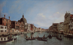 Canaletto, Der Canal Grande mit San Simeone Piccolo und der Chiesa degli Scalzi, um 1740. Foto: Manfred Heyde. Rechte: PD. Quelle: http://commons.wikimedia.org/wiki/File:Canaletto_Upper_Reaches.jpg.