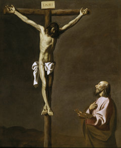 Francisco de Zurbarán, Der Gekreuzigte mit einem Maler, um 1655/60. Lizenz: PD-Art. Quelle: Wikimedia Commons